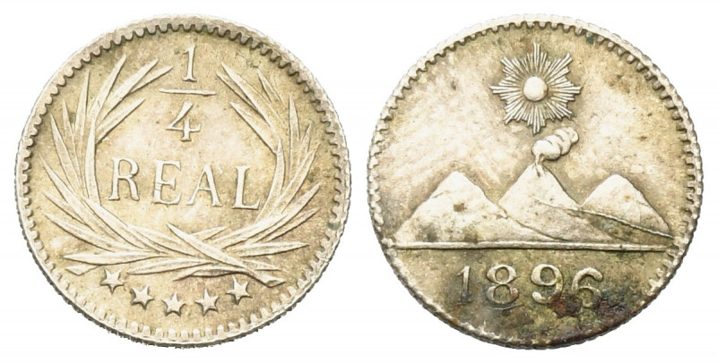 GUATEMALA. 1/4 real 1896. Ag (0,76 g). SPL