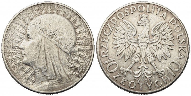 POLONIA. 10 Zlotych 1932 Ag. BB