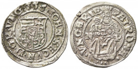 TRANSILVANIA. Principality of Transylvania (Hungarian states). Prince Isabella Jagellio & John Sigismund Szapolyai (1556-1559). Denar 1556 NP. Ag (0,4...