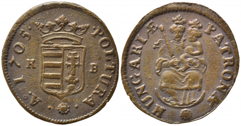 UNGHERIA. Revolutionary Coinage. Poltura 1705 KB. KM#263.1. BB+