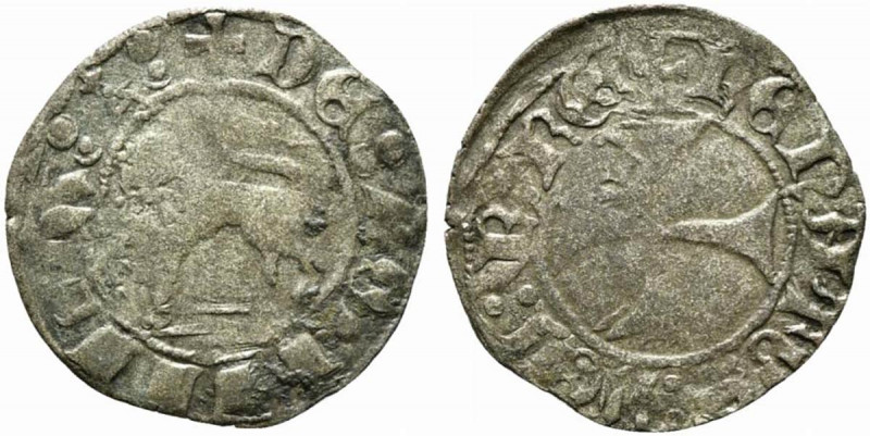 L'AQUILA. Renato d'Angiò (1435-1442) Quattrino Mi (0,72 g). Croce patente con gi...