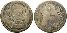 FERRARA. Clemente XI (1700-1721).Muraiola da 8 baiocchi 1717. MIR 2360/2 R2; MUN 236. MB