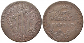 FERRARA. Benedetto XIV (1740-1758). Mezzo Baiocco senza data. qBB