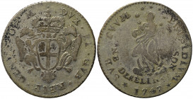 GENOVA. Dogi Biennali III fase (1637-1797). 2 lire 1747 Ag (8,94 g - 30,2 mm). MIR 315/1 Rara. MB+
