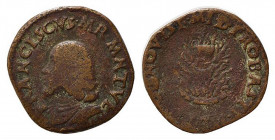 MANTOVA. Francesco II Gonzaga (1484-1519). Quattrino col Crogiuolo FRANCISCVS MR MNTVE IIII. Mi (1,77 g - 16,6 mm). Bignotti 31. MB-BB
