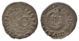 MANTOVA. Vincenzo I Gonzaga (1587-1612). Quattrino SIC con C accostate, senza punti nelle C, stelle a 6 punte. Mi gr. 0,54 mm 15. Bignotti 50; CNI 105...