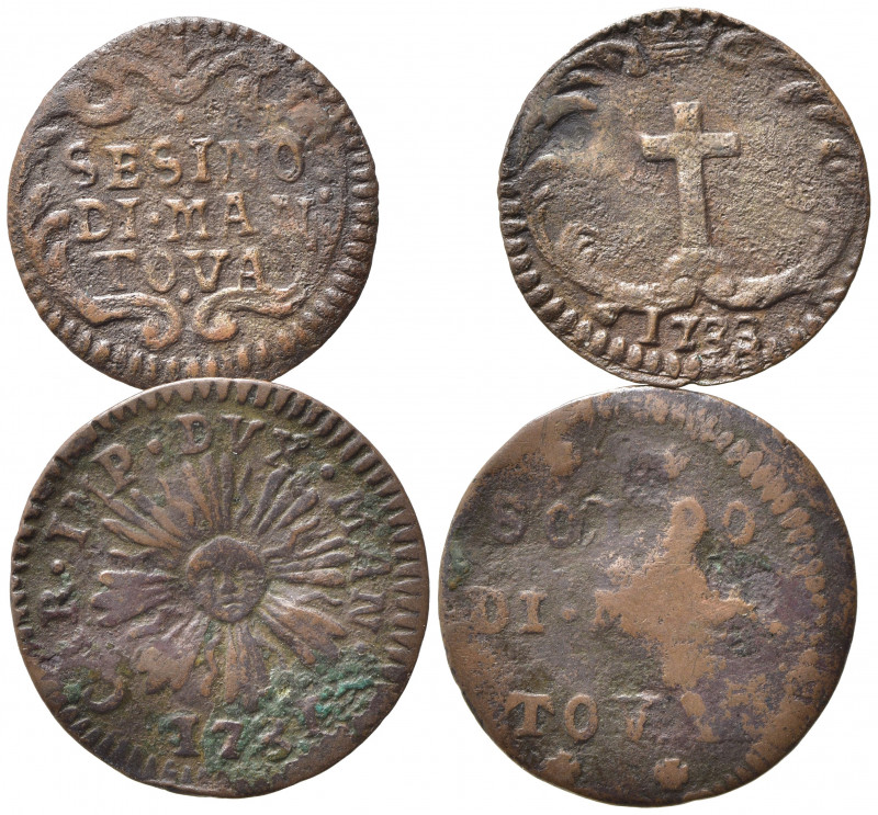 MANTOVA. Carlo VI d'Asburgo (1707-1740). Lotto di 2 monete - soldo 1731 e 1733. ...