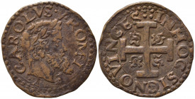 NAPOLI. Carlo V D'Asburgo (1516-1556). 3 cavalli (1547-1548). Cu (4,69 g). Magliocca 79. qBB