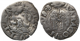 NAPOLI. Carlo V (1516-1556). Cinquina Ag (0,59 g). Sigla IBR. Magliocca 76. MB-BB