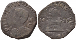 NAPOLI. Filippo IV (1621-1665). 9 cavalli 1629 Cu (6,84 g). Magliocca 90 rara. MB+