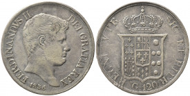 NAPOLI. Ferdinando II di Borbone (1830-1859). Piastra da 120 grana 1836. Ag (27,36 g). Magliocca 542. BB+