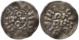 PAVIA. Ottone I e II (962-967). Denaro Ag (1,00 g). MIR 828. Esamplare di buona qualità, schiacciature di conio. SPL