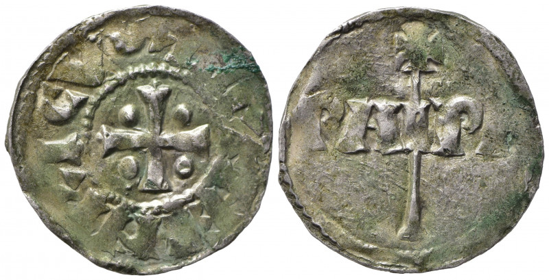 PAVIA. Enrico I di Baviera (1014-1024). Denaro Ag (1,27 g). MIR 834/1 - R2 var. ...