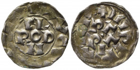 PAVIA. Corrado I di Franconia (1027-1039). Denaro Ag (1,36 g). MIR 835. Esamplare di buona qualità, schiacciature di conio. SPL