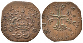 PIACENZA. Carlo Emanuele III (1730-1773). Sesino Cu (1,38 g). MIR 974/975. BB