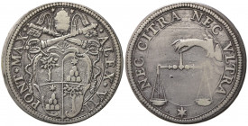 ROMA. Alessandro VII (1655-1667). Testone NEC CITRA NEC VLTRA. Ag (9,39 g). MIR 1851/5. qBB