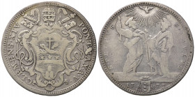 ROMA. Clemente XIV (1769-1774). Testone 1773 anno V. Ag (7,60 g). Muntoni 5. MB-BB