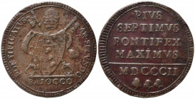 ROMA. Pio VII (1800-1823). Baiocco 1802. Gig. 54. BB