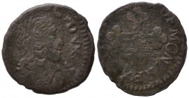 Savoia. Carlo Emanuele II (1648-1675). Mezzo soldo terzo tipo Mi (1,27 g). MIR 828 Raro. MB