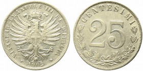 Vittorio Emanuele III (1900-1943). 25 centesimi 1903 "Aquila Sabauda". Gig. 192 R. BB+