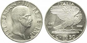Vittorio Emanuele III (1900-1943). 50 centesimi 1943 "Impero". Gig. 188 R. FDC