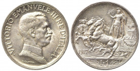 Vittorio Emanuele III (1900-1943). 1 lira 1917 "Quadriga briosa". qFDC