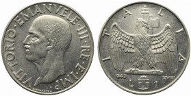 Vittorio Emanuele III (1900-1943). 1 lira 1940 "Impero" var. XVIIII. SPL