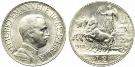 Vittorio Emanuele III (1900-1943). 2 lire 1910 "Quadriga veloce". Gig. 97 R. SPL