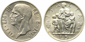Vittorio Emanuele III (1900-1943). 5 lire 1936. Gig. 83. SPL