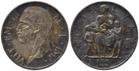 Vittorio Emanuele III (1900-1943). 5 lire 1936. Gig. 83. patina scura SPL