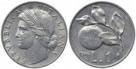 REPUBBLICA ITALIANA. 1 Lira 1946 rara. BB+
