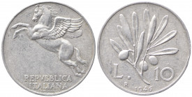 Repubblica Italiana. Monetazione in lire (1946-2001). 10 lire 1946 "Ulivo". Gig.229. BB+
