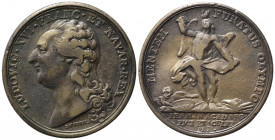 FRANCIA. Luigi XVI (1774-1792). Medaglia "MENTEM FURATUS OLYMPO" (18,09 g - 33 mm) fusione in AE argentato (?). BB
