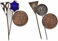 GERMANIA. Lotto di 2 distintivi ed una medaglia anni '50. BB-SPL