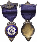 GRAN BRETAGNA. Medaglia Manchester Unity 1910. Con nastrino originale, smalti usurati. BB+