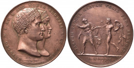 Medaglie Napoleoniche. Medaglia 1810 "Matrimonio con Maria Luigia d'Austria". AE (41,87 g - 42 mm) Opus Manfredini. Lucidata. BB