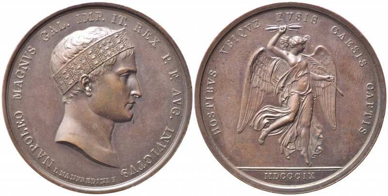 NAPOLEONICHE . Napoleone I, Imperatore (1804-1814) . Medaglia. 1809 - Battaglia ...