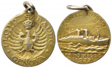 GENOVA. Medaglia Primo Viaggio 1922 Lloyd Sabaudo - Conte Rosso. Ag? (2,83 g - 17,4 mm). SPL