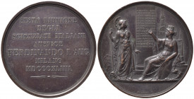 MILANO. Ferdinando I. Medaglia 1844 SESTA RIUNIONE DEGLI SCIENZIATI ITALIANI. AE (73 g - 55,6 mm). SPL