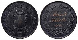 PAVIA. Medaglia Scuola Municipale di disegno in Pavia, nominativa con incisione datata 1901. AE (36,8 g - 43,5 mm). SPL+ con cofanetto originale.