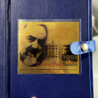 PADRE PIO. Lamina in oro 999,9 (0,54 g - 7x6 cm - spessore micron 7.8). Con Folder.