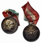 TORINO. Medaglia Tiro a segno 1892. Coniazione Stabilimenti Johnson Ag (9,65 g - 28 mm) incisa, con nastrino coevo. qFDC