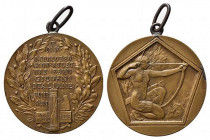 VENTENNIO FASCISTA. PNF Medaglia 1928 anno VI. I° concorso ginn atlet. naz. femminile GIOVANI ITALIANE. AE (23,97 g - 40 mm). Opus Picchiani Firenze. ...
