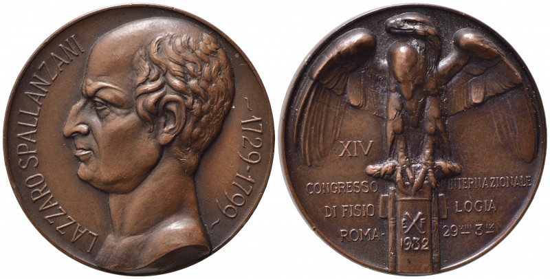 MEDAGLIA Lazzaro Spallanzani - XIV Congresso di Fisiologia 1932. AE (80,56 g - 5...
