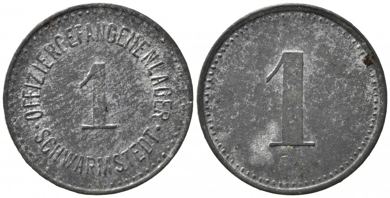 SCHWARMSTEDT. Token Campo di prigionia WWI - Offizier Gefangenenlager 1 pfennig....