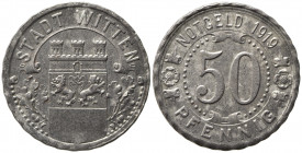 GERMANIA. Notgeld. Stadt Witten 50 pfennig 1919. SPL