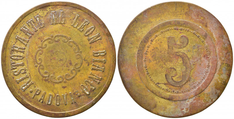 PADOVA. Gettone Ristorante al leon Bianco. AE (6,73 g - 32 mm). BB