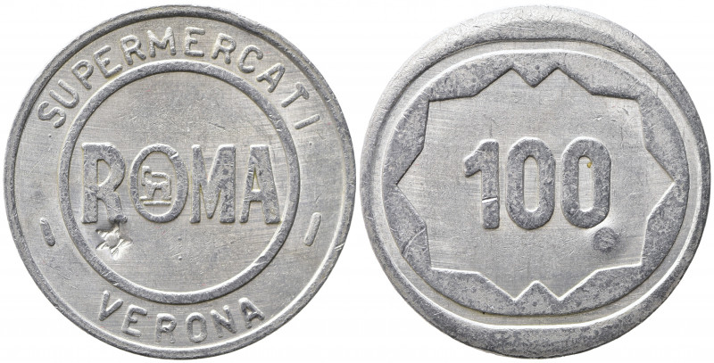 VERONA. Gettone Supermercati Roma. Valore 100. Al (4,36 g). SPL