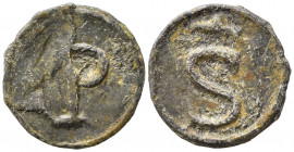 TESSERA da catalogare; lettere P e S. AE (1,87 g). SPL