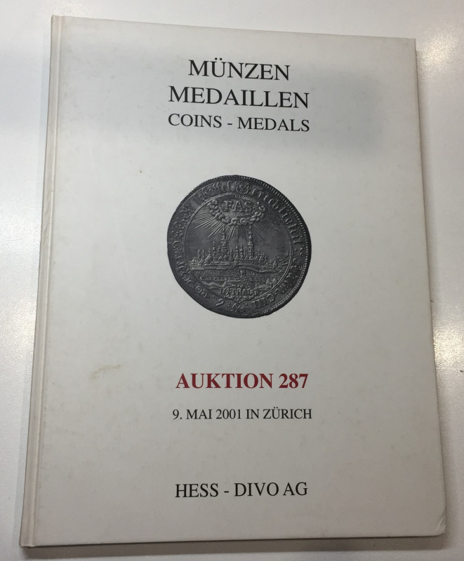 Hess-Divo Auktion 287 Munzen, Medaillen Coins-Medals. Zurich 09 Mai 2001. Carton...
